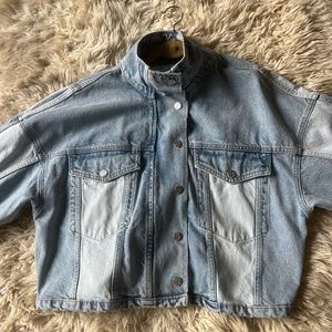 Mango Two toned Denim jacket